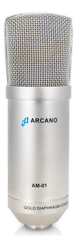 Microfone Arcano AM-01 Condensador Cardioide cor prateado