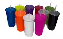 Vaso Termo Tapa Y Popote 16oz / 500ml 60pz Perso Vinil