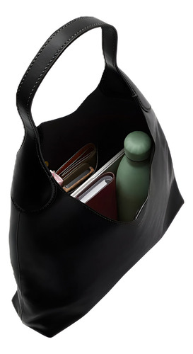 Bolsa Shoulder Negro En Piel Brooklyn 39 Mujer Color Ne Diseño De La Tela Lisa