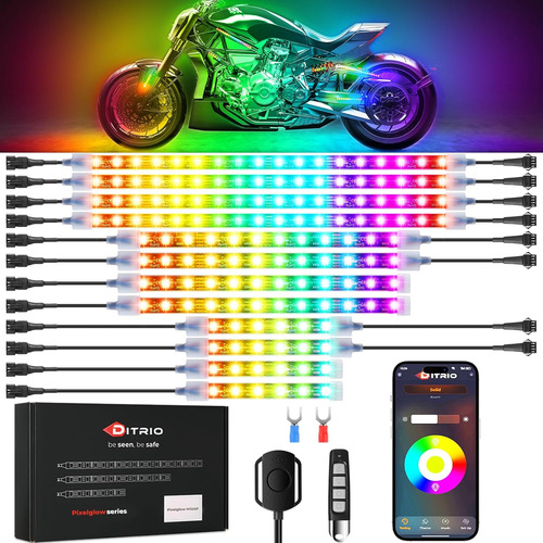 Tira Led Moto Impermeable Control App 12v Giro Y Freno