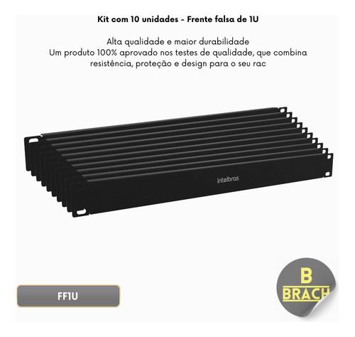 Frente Falsa Intelbras Ff1u Painel Fechamento Rack Servidor