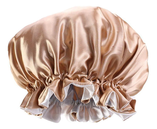 Gorro De Seda Satinado Con Banda Elástica Reversible Caqui