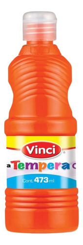 Pintura Tempera Lavable Cartel Vinci Colores Surtidos 473ml Color Rojo naranja