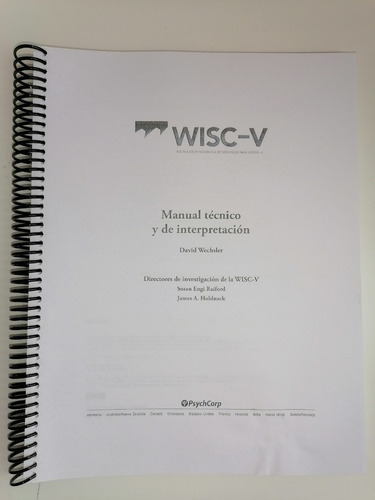 Manual Técnico Y De Interpretación Wisc V + Envío Gratis
