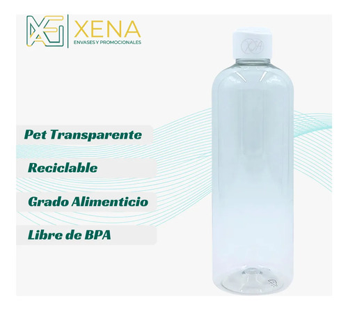 Envases Botellas De Plastico 500 Ml Con Tapa Flip Top X 15