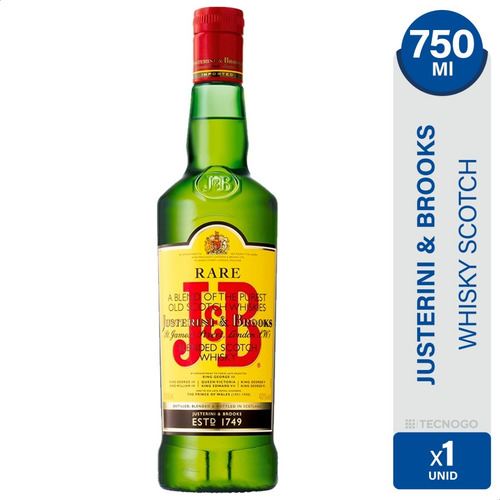 Whisky J&b Jyb Rare Justerini & Brooks Blended Scotch 750ml