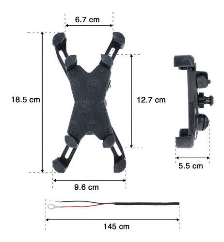 Soporte Base Celular X Cargador Usb Universal Motocicleta F1