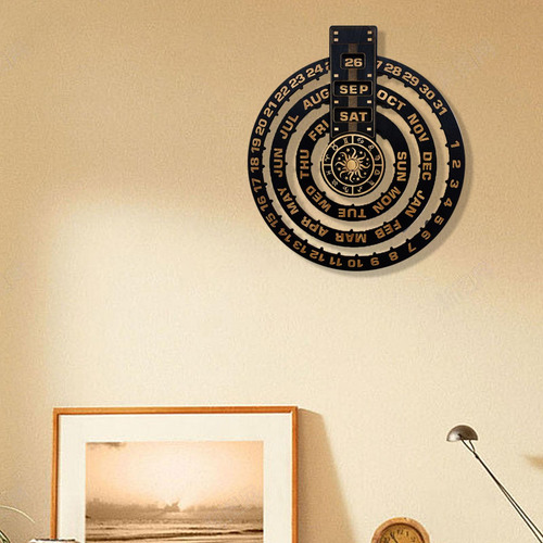 Tablero De Péndulo De Madera Calendario Colgante Arte