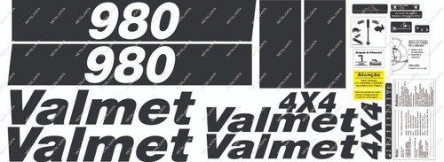 Decalque Faixa Adesiva Trator Valtra Valmet 980 4x4