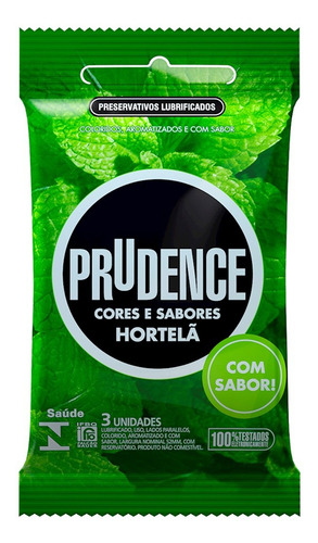 Imagem 1 de 1 de Preservativo C S Hortelã Com 3 Unidades Prudence