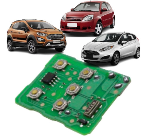 Kit Placa Controle Ka Fiesta Ecosport 3 Botões Com Bateria