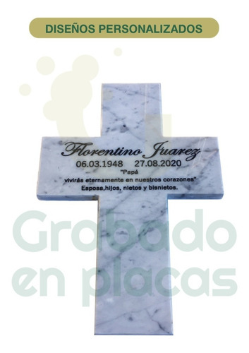 Imagen 6 de 10 de Cruz De Marmol Con Cristo Para Cementerio, 50x35cm.