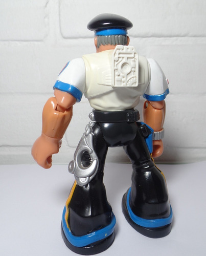 Antigo Boneco Fisher Price Rescue Heroes Policial Mattel2000 (Usado)