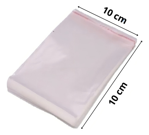 Saco Adesivado Plástico Transparente C/ Aba 10x10 C/ 300un