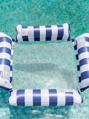 Silla Hamaca Rayas Inflable Portatil P/ Alberca Y Vacaciones
