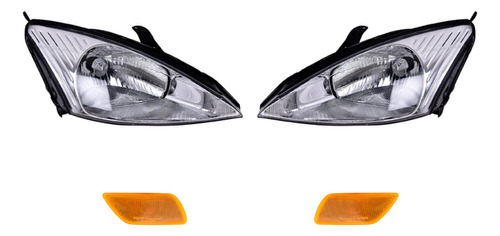 Kit 2 Faros Y 2 Cuartos Para Ford Focus 2000-2002 Depo