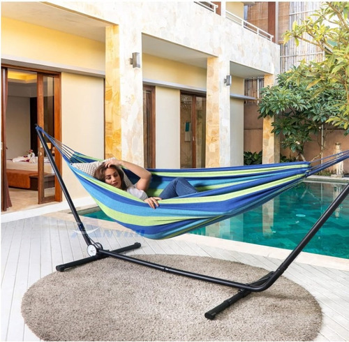 X, Hamacas Camping Al Aire Libre Hamaca Lona Doble