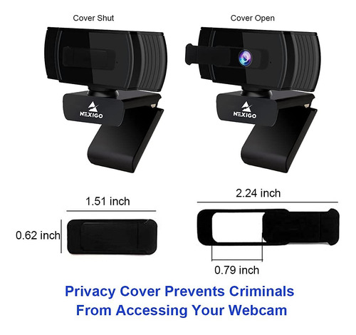 Webcam Nexigo N930af Com Microfone 1080p Hd Usb Para Desktop