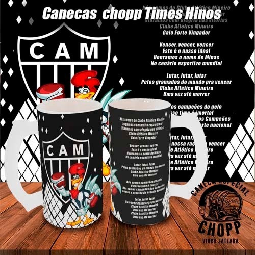 Artes Editáveis Canecas Chopp Times Futebol Hinos Mockups