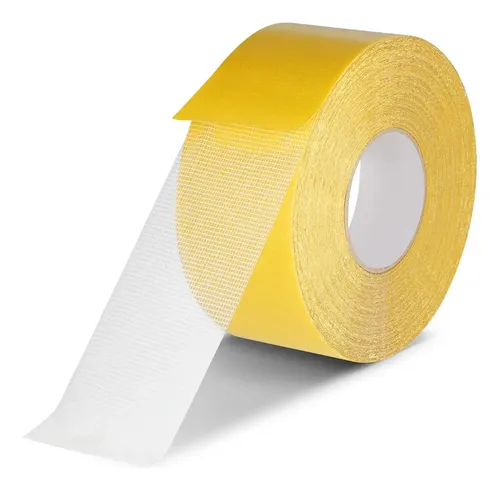 Fita Dupla Face De Tecido Resistente E Forte Transparente Amarelo Lisa