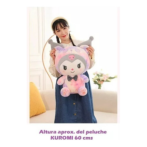 Sanrio Kawaii Peluche Kuromi Juguete De Peluche De 60 Cm