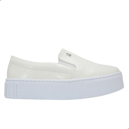 Tênis Feminino Slip On Santa Lolla Sola Alta New Pele Branco