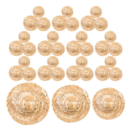 Sombreros De Paja En Miniatura Con Sombrero De Paja