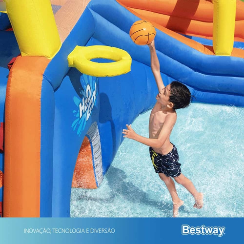 Mega Parque Aquático Inflável Raceway 220v Cor Laranja