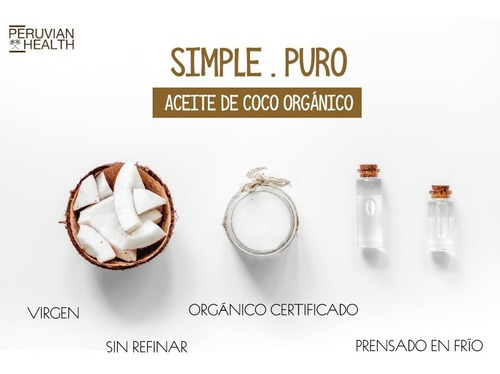 Aceite De Coco Orgánico Virgen 1l - Comestible & Cosmético