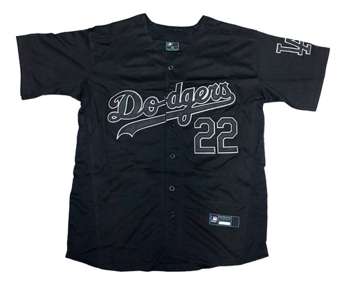 Camiseta Casaca Mlb Los Angeles Dodgers 22 Kershaw Black-xxl