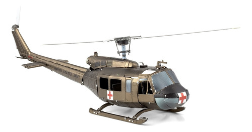 Modelo 3d Metal Helicóptero Huey A Color