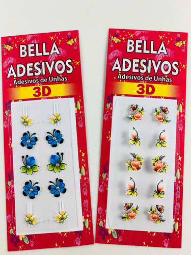 1000 Peliculas Kit Adesivos De Unha 3d Bella Adesivos