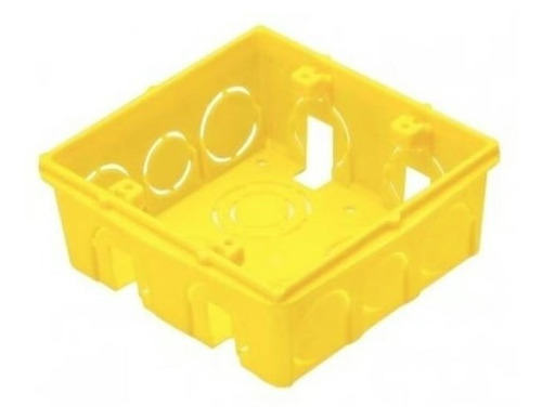 Caixa De Luz Embutir 4x4 Tramontina Reforçada Amarela 5 Un.