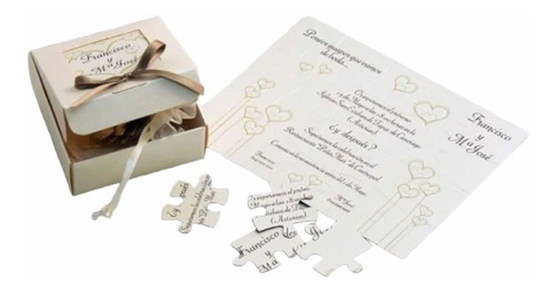 48 Tarjetas Invitación Matrimonio Rompecabezas 4 Docenas