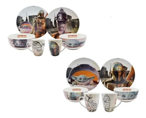 Vajilla Porcelana Star Wars Mandalorian Grogu Beb Yoda Cuotas