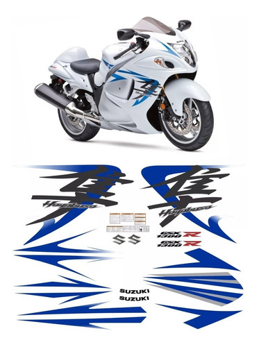 Kit Adesivos Compatível Hayabusa Gsx 1300r 2011 F671 Cor Azul