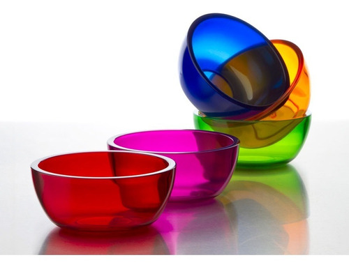 Bowl Acrílico Colores Para Yogur Galles Cereales Traslucido