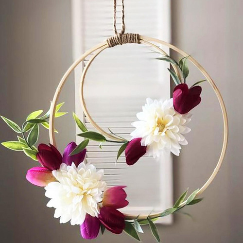 Aros De Bordado Liso Hoop Rodada Anéis 18cm Madeira 18cm
