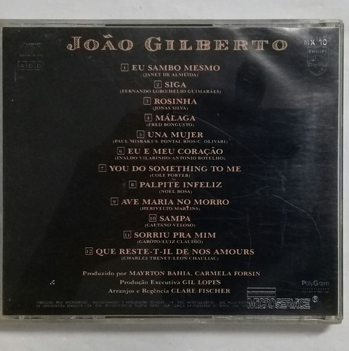 Cd João Gilberto - João - Eu Sambo Mesmo (Usado)