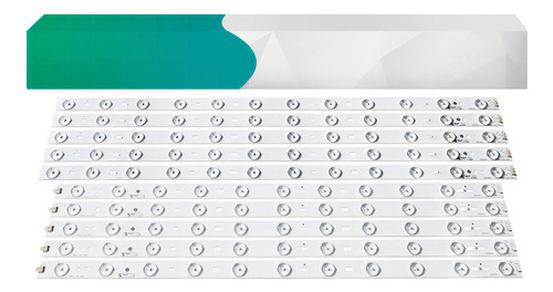 Kit 10 Barras De Led Compatível Tv Ph58e38 Ph58e38dsg