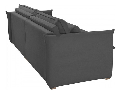 Sofá Cama 3 Lugares Aurora Retrátil Veludo Cinza - Celflex