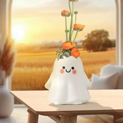 J E Ghost Ceramic Flower Vase White Decorative Er Wit 4002