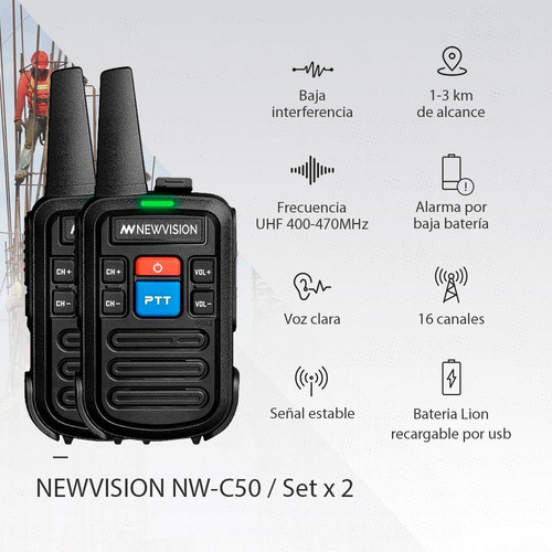Imagen 6 de 10 de Walkie Talkie Handy Newvision Infantil Para Niños Juguete