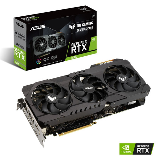Placa de vídeo Nvidia Asus  TUF Gaming GeForce RTX 30 Series RTX 3080 TUF-RTX3080-O10G-V2-GAMING OC Edition 10GB