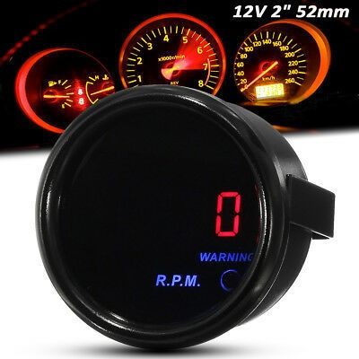 Imagen 1 de 9 de Tacómetro Digital Tacho Gau De 2 «52 Mm Con Pantalla Led De