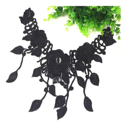 3 Unids Bordado Floral De Encaje De Tela Escote Cuello