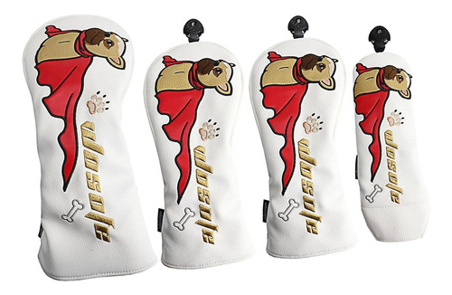 Juego De 4 Fundas Para Cabeza De Palo De Golf A Perro Blanco