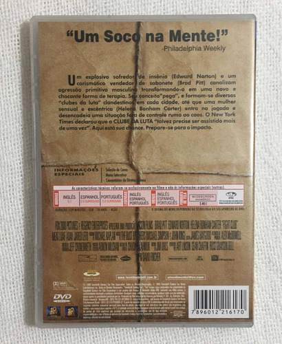 Dvd Clube Da Luta (Usado)