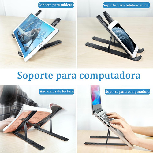 Base Soporte Laptop Aluminio ,portátil Plegable,y Ajustable