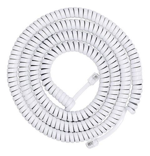 Cable Espiral De Teléfono 4 Hilos Hanset 2m Blanco